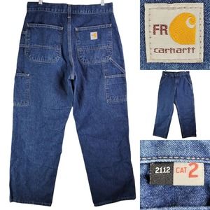 Carhartt FR Fire Resistant B13 Sz 31x30 Blue Pants Workwear Cat 2 Original Fit